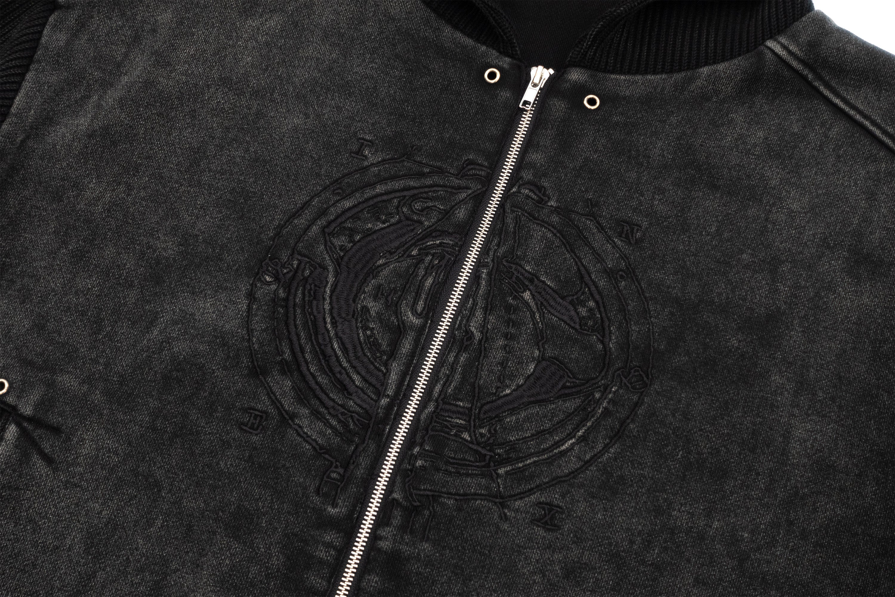 IN EXISTENCE Reversible Washed Spliced Hooded Jacket