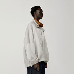 OPICLOTH Satin Batwing Drawstring Oversized Jacket