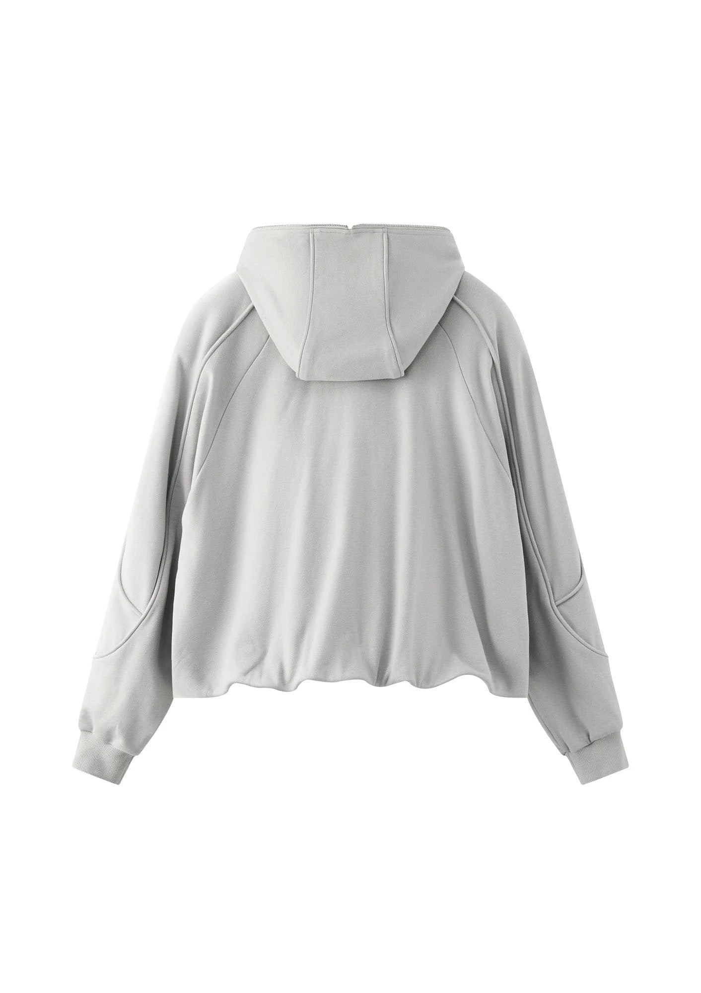 ORGANIC EMOTION Curved Panel Drawstring-Hem Zip-Up Hoodie