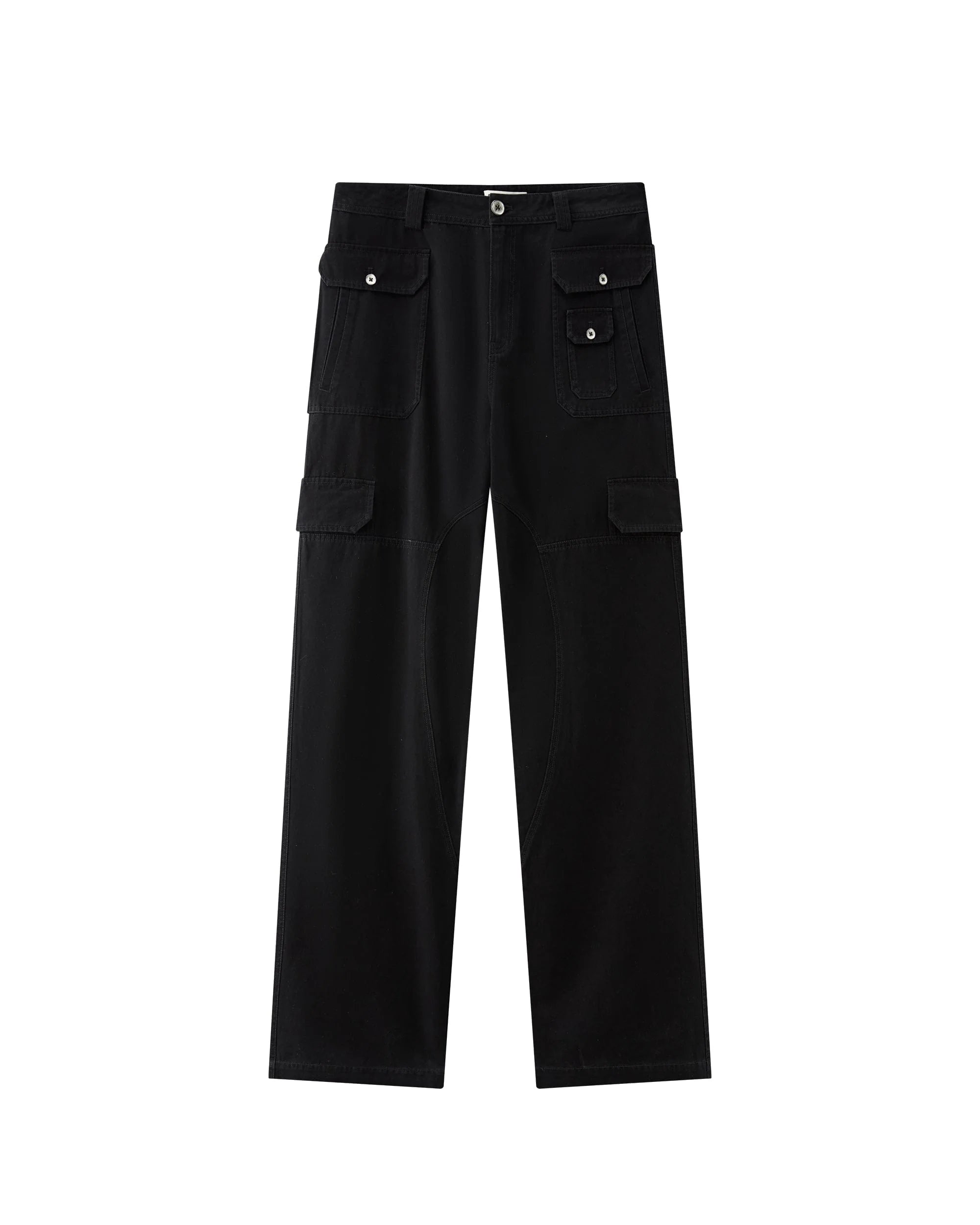 ORGANIC EMOTION Deconstructed Layered-pocket Button Pants