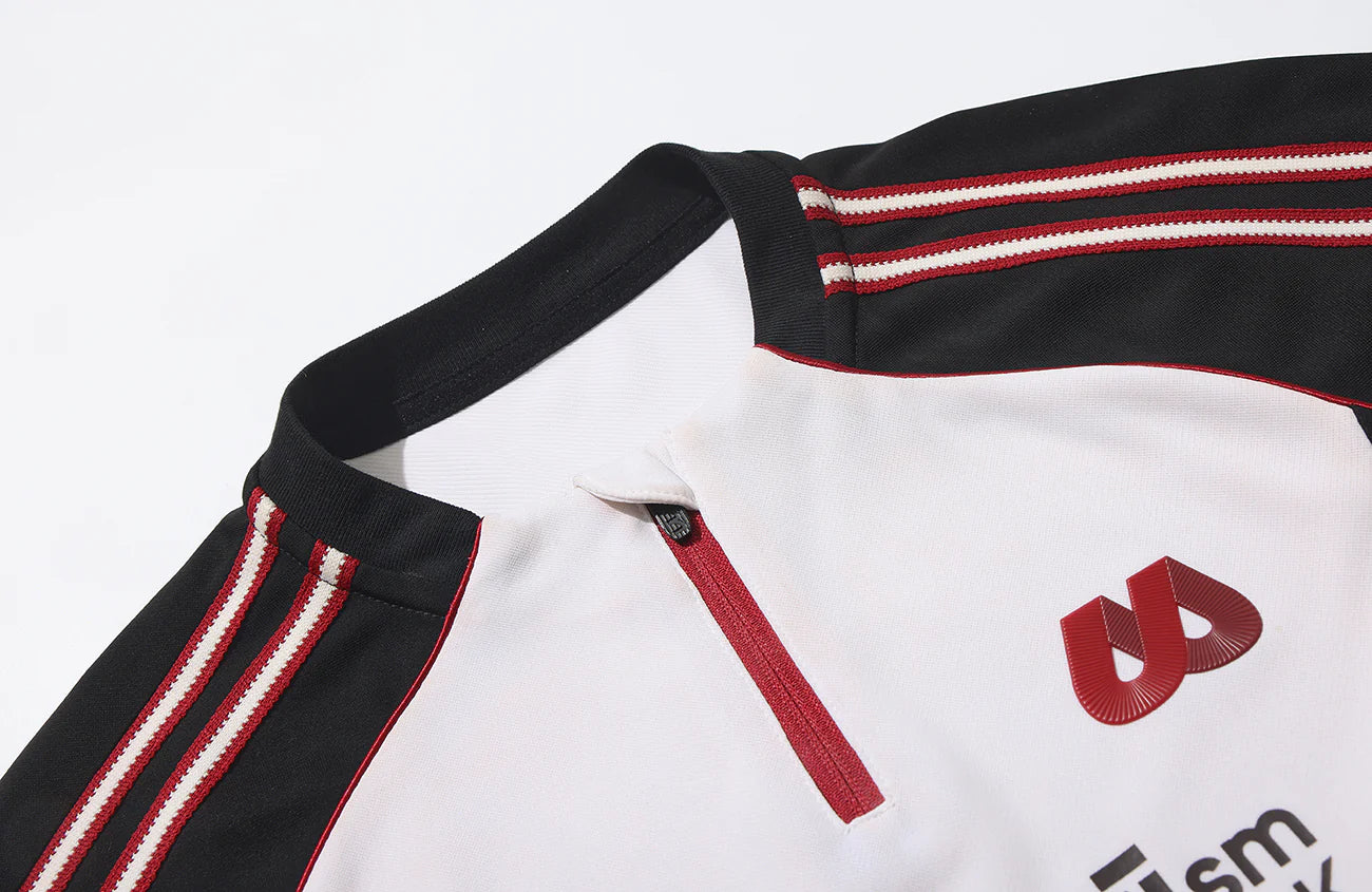 UMAMIISM Quick-Dry Striped Raglan Zip-Up Tee