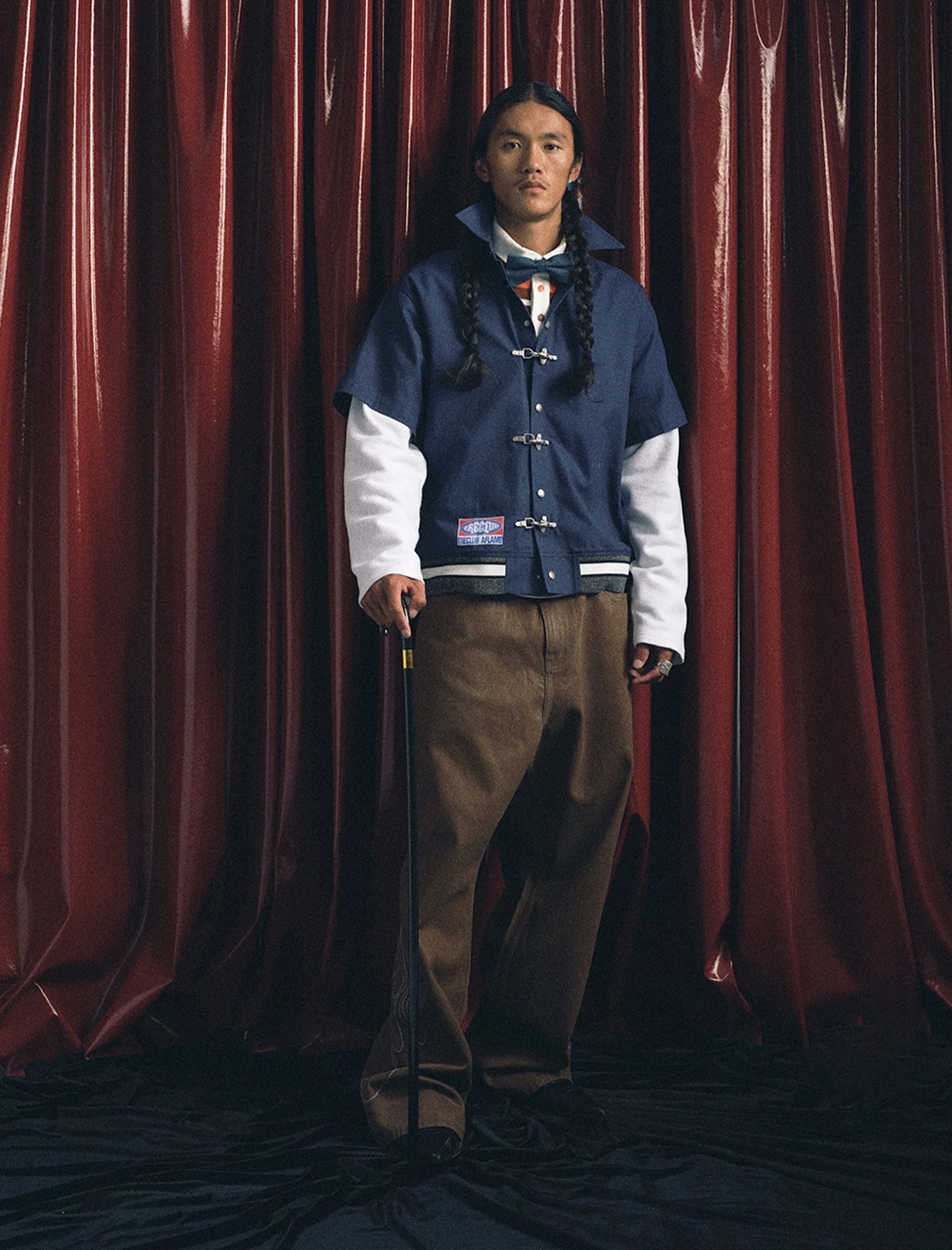 TRECLUB Hook-Buckle Layered Canvas Jacket