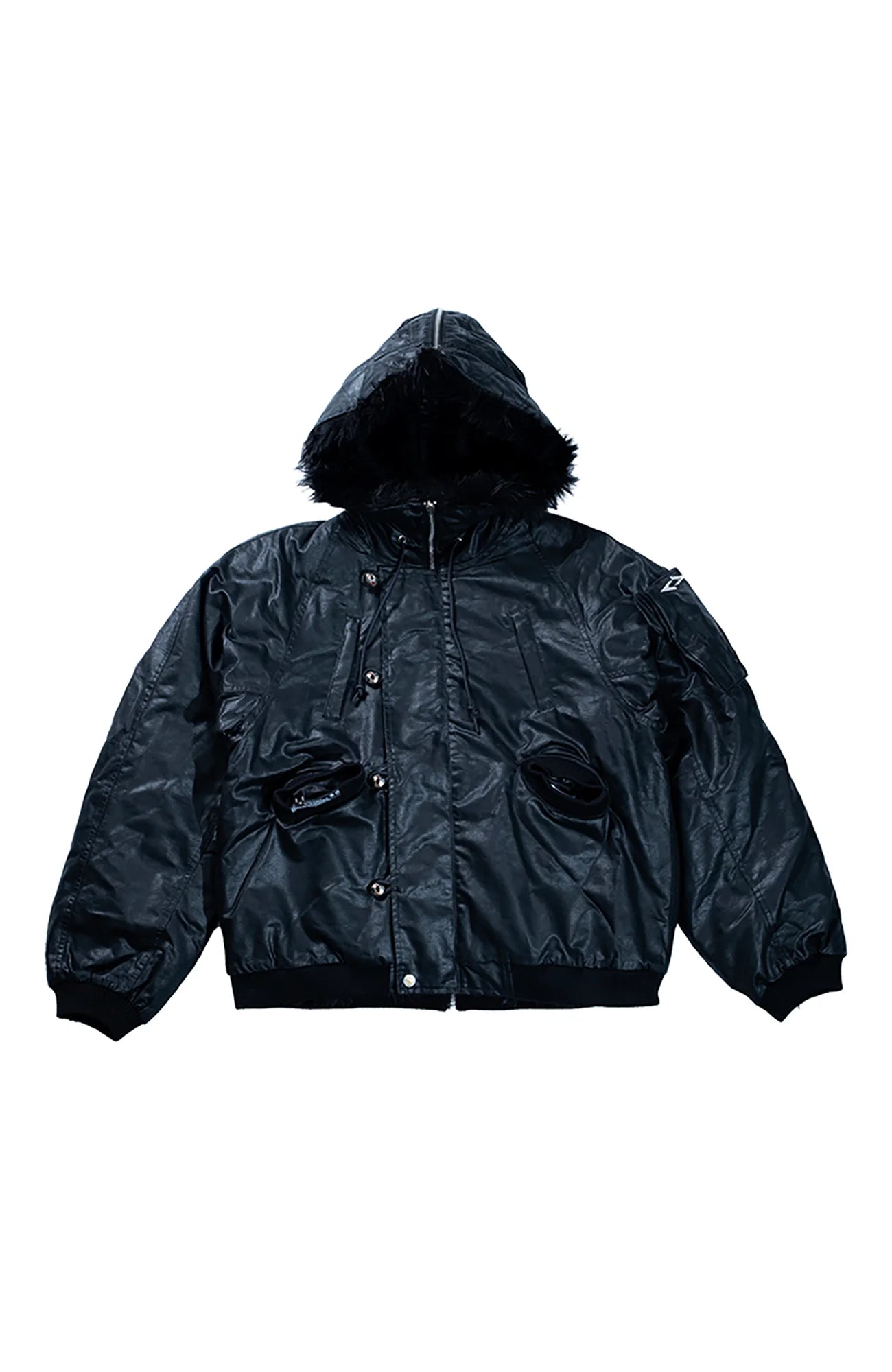 FVVO Faux Fur Liner Hooded Bomber Jacket