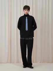 OUYANG WENJUN Contrast Spliced Elastic-Waist Trousers