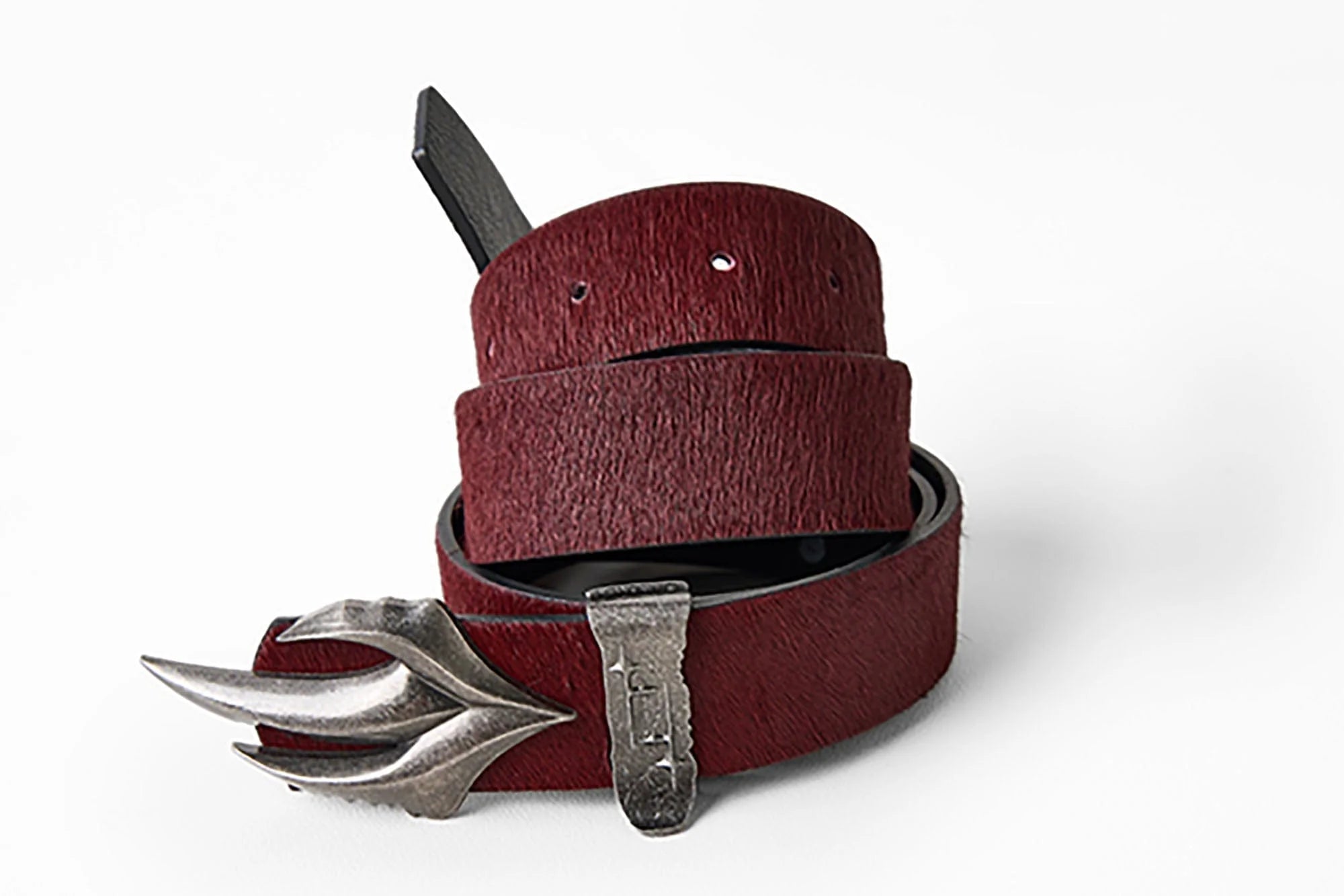 FLYERRER Gothic Buckle Cross-Star Hair-on Leather Belt