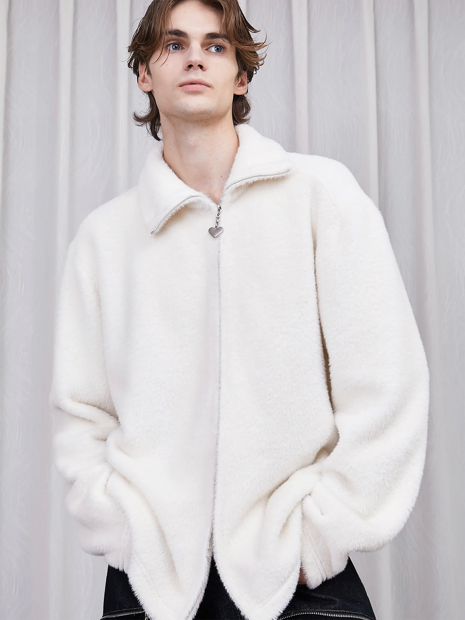 ASSEEN Asym-Zip Mohair Cardigan