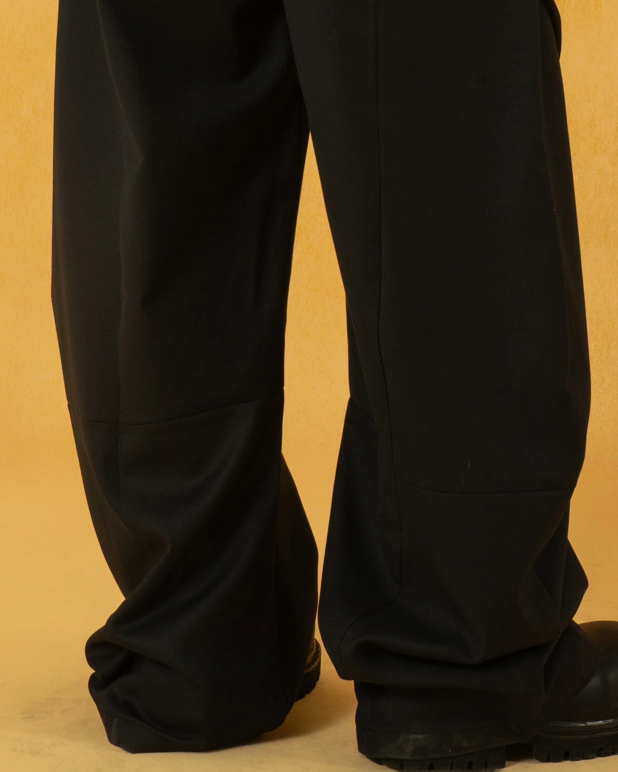 CLP Curved Crinkled Floor-Length Trousers