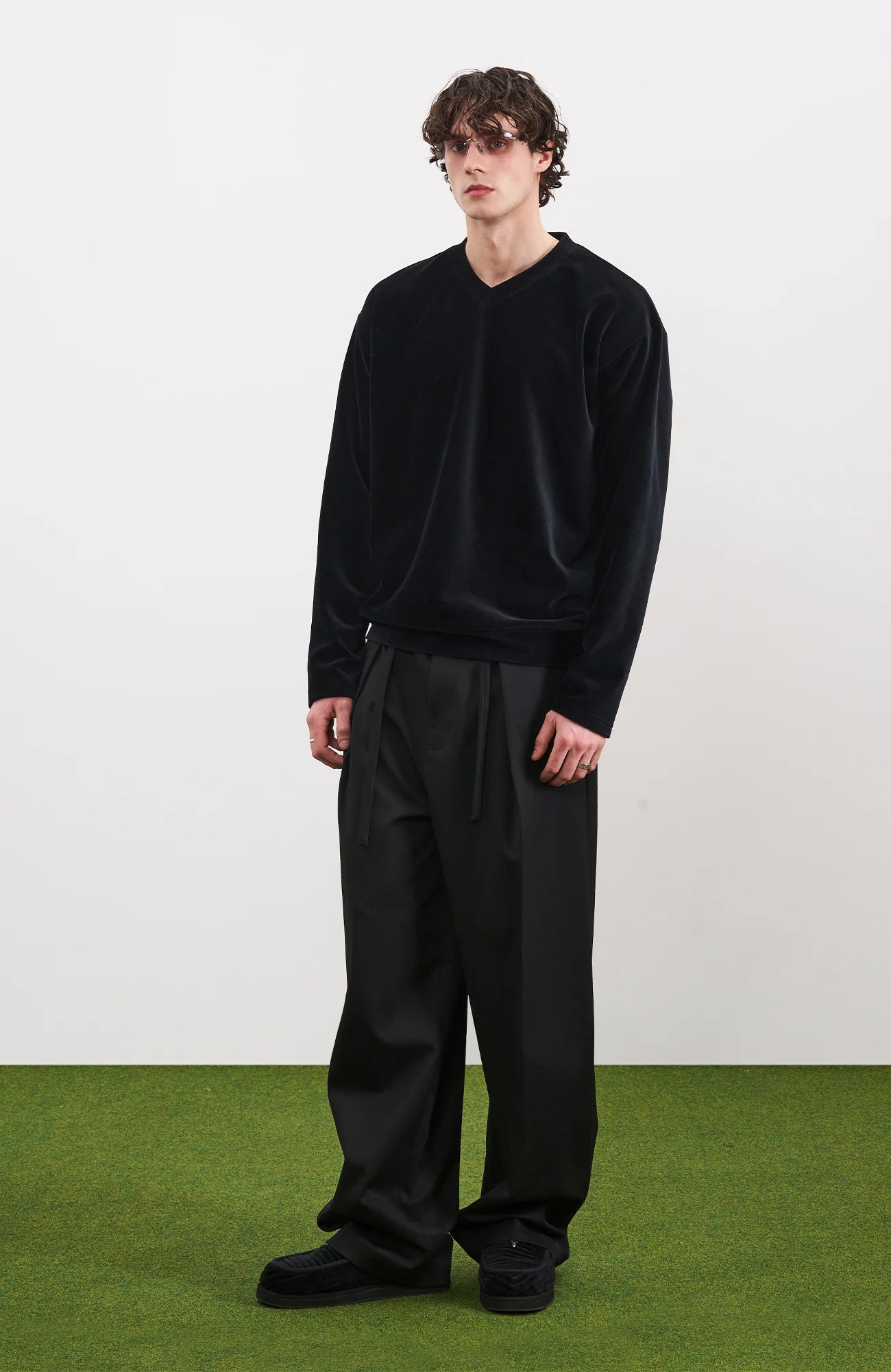 PMW Essential Velvet V-Neck Long Sleeve