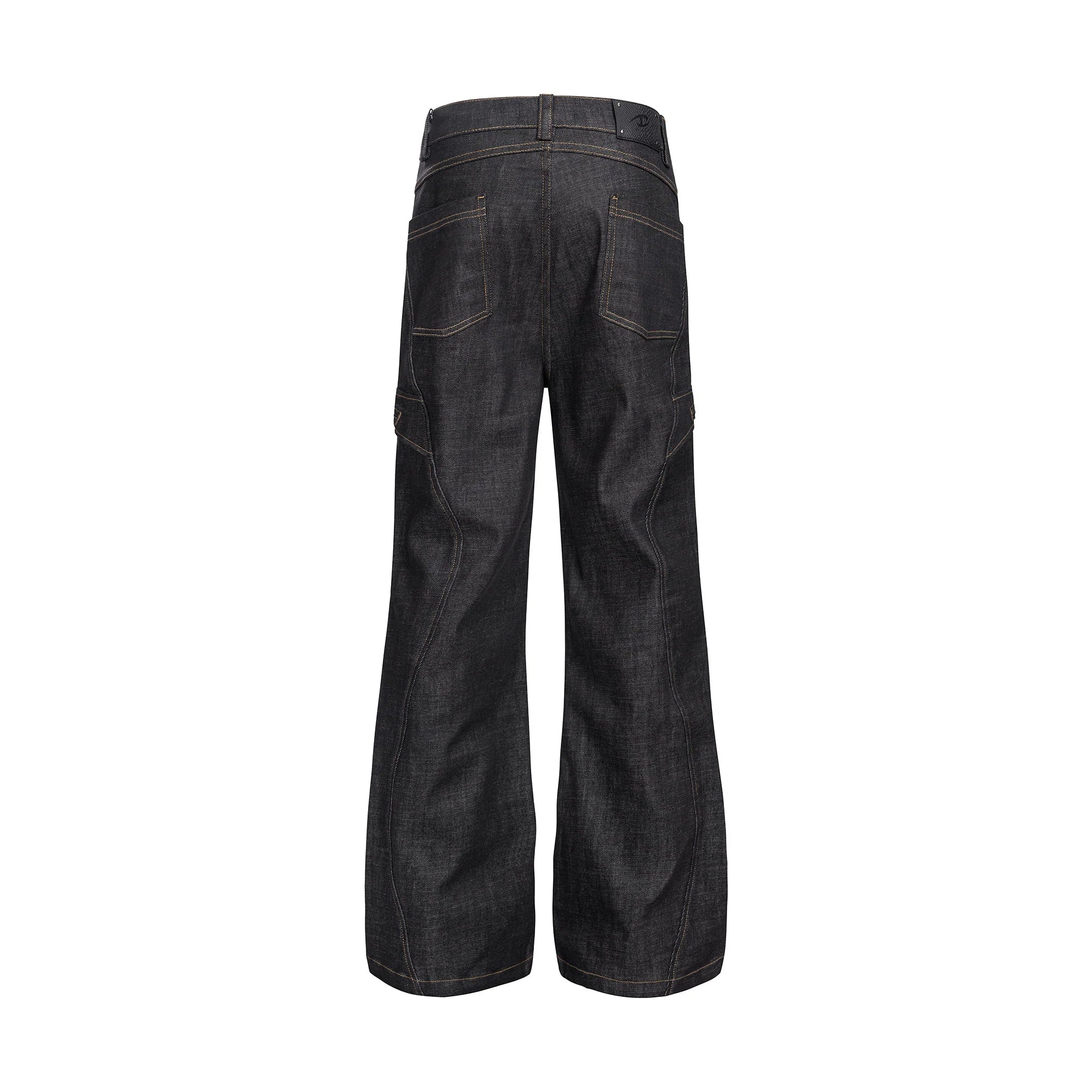 CATSSTAC Retro Curved Seam Panel Raw Jeans