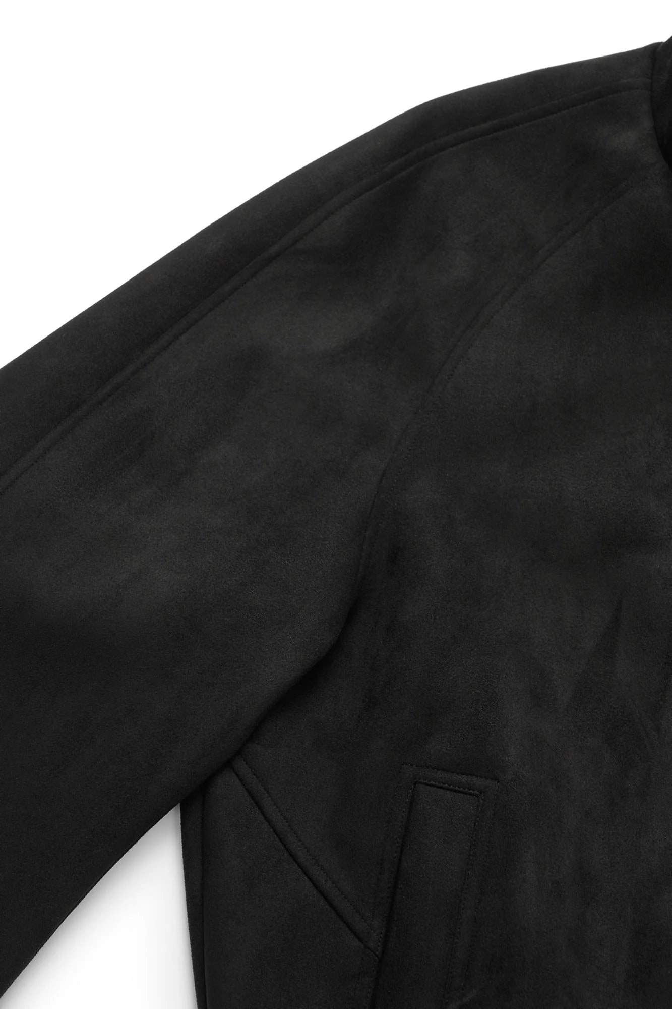 OKAYTHXBYE Contrast Collar Suede Jacket