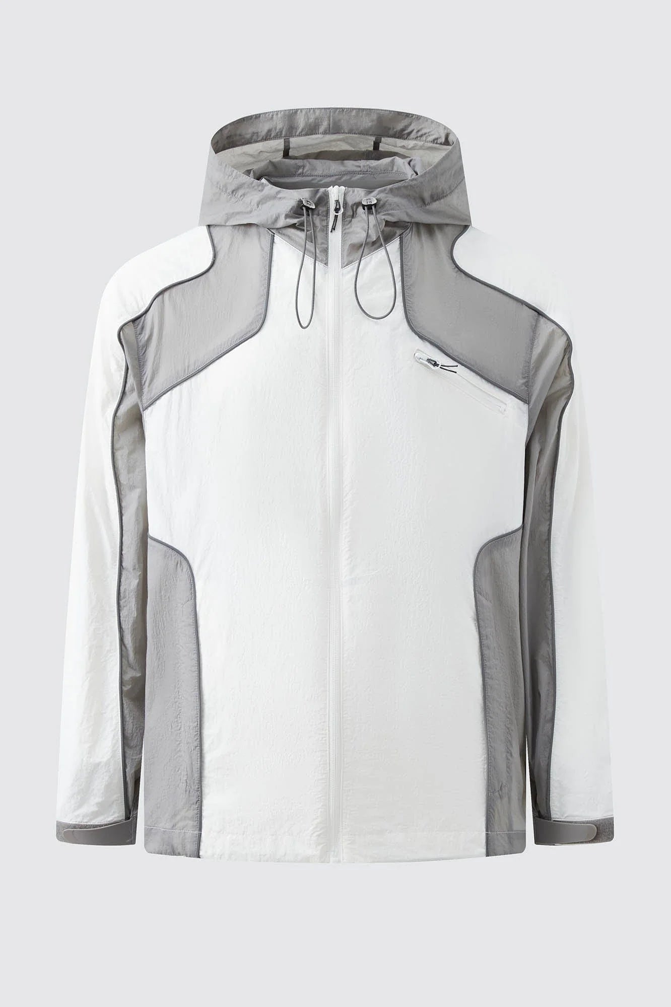 ORGANIC EMOTION Spliced Drawstring UV Protection Light Jacket