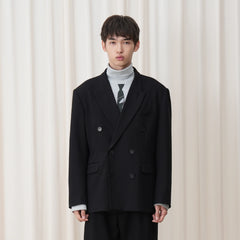 OUYANG WENJUN Classical Double-Breasted Oversized Blazer