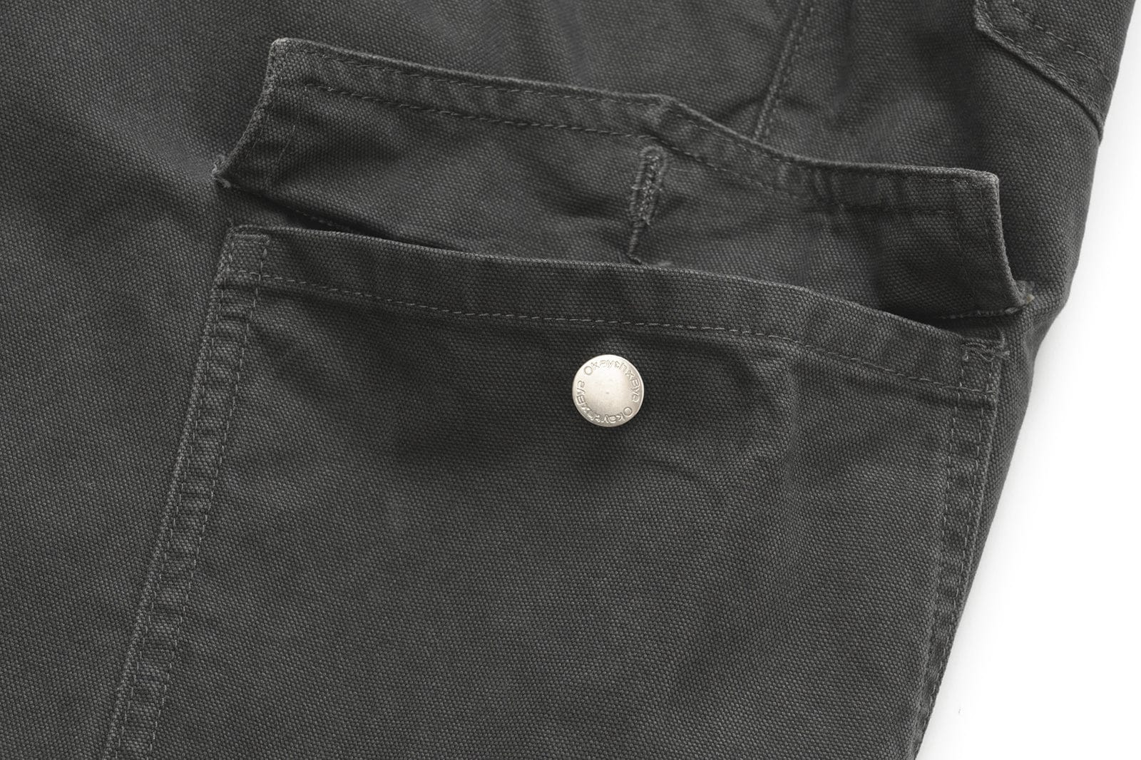 OKAYTHXBYE Washed Button Flap-Pocket Cargo Pants
