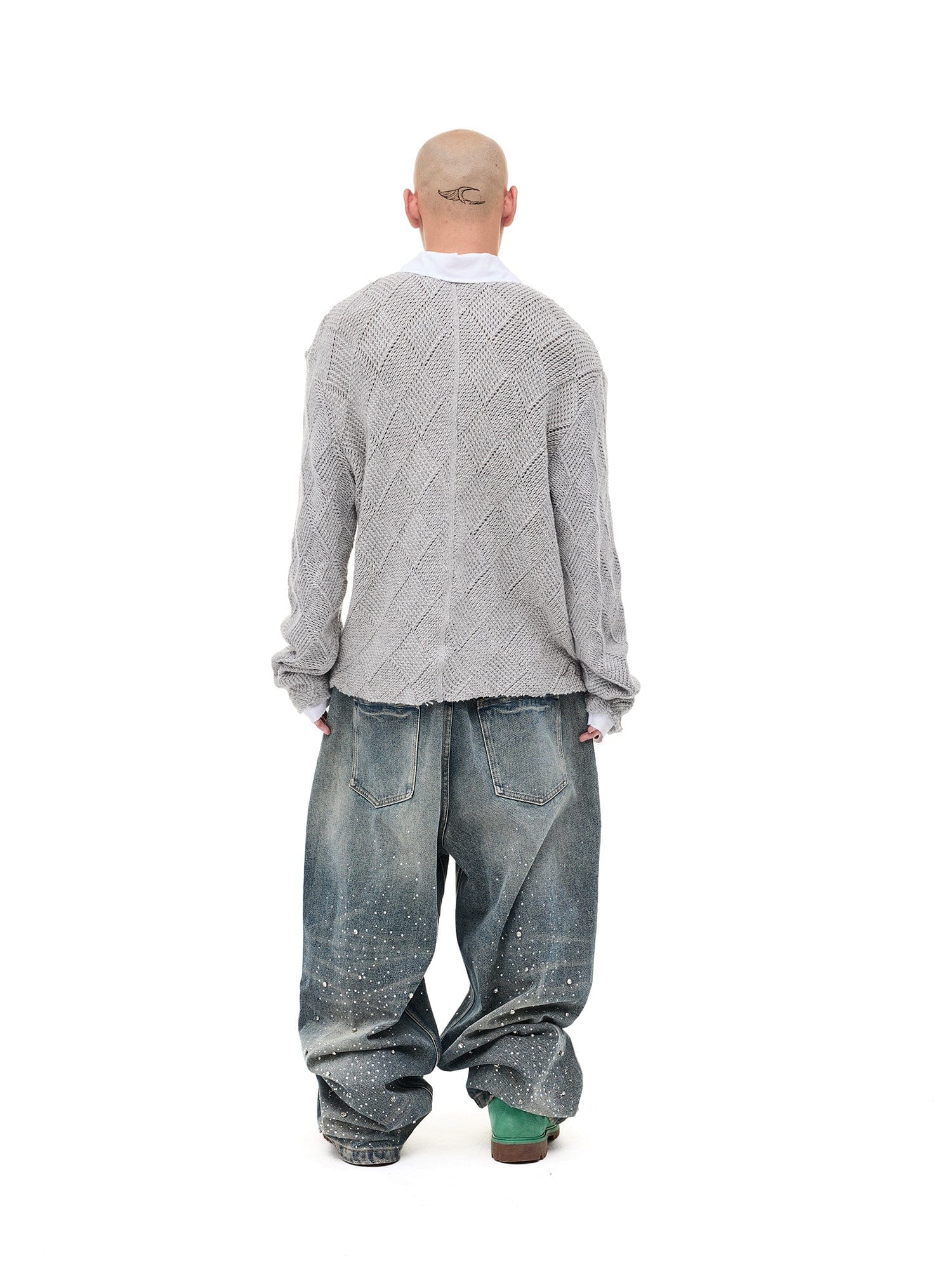 WHISTLEHUNTER Argyle Wool-Blend Polo Sweater
