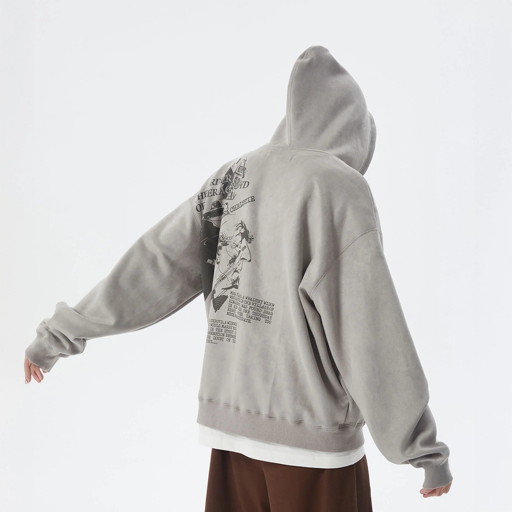 ERROR CODE ROBOT Graphic Suede Zip-Up Hoodie