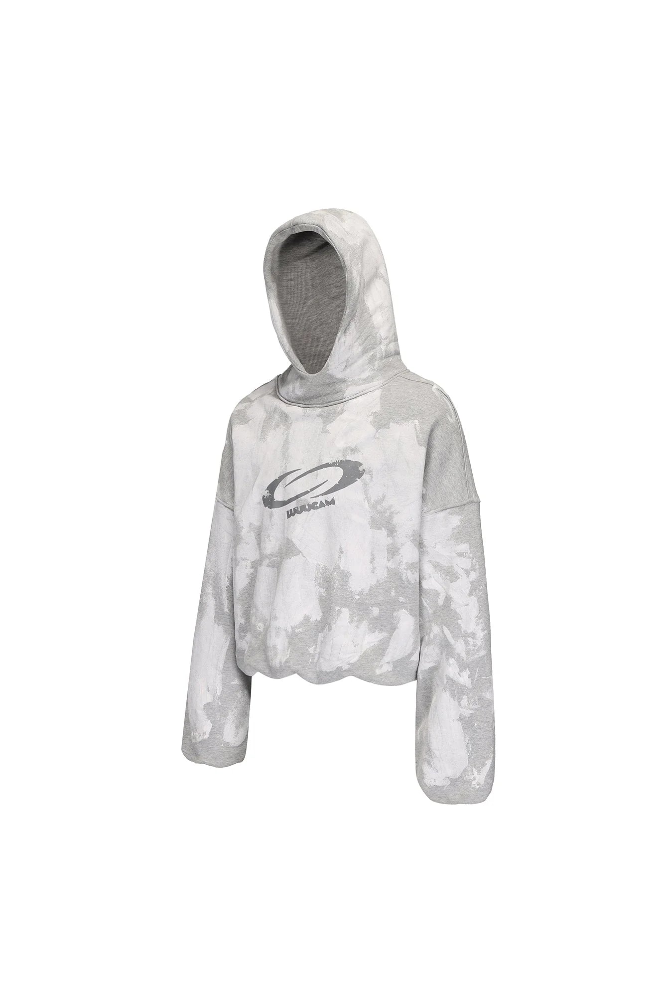 LUUUCAM Brush-Paint Faded Logo Hoodie