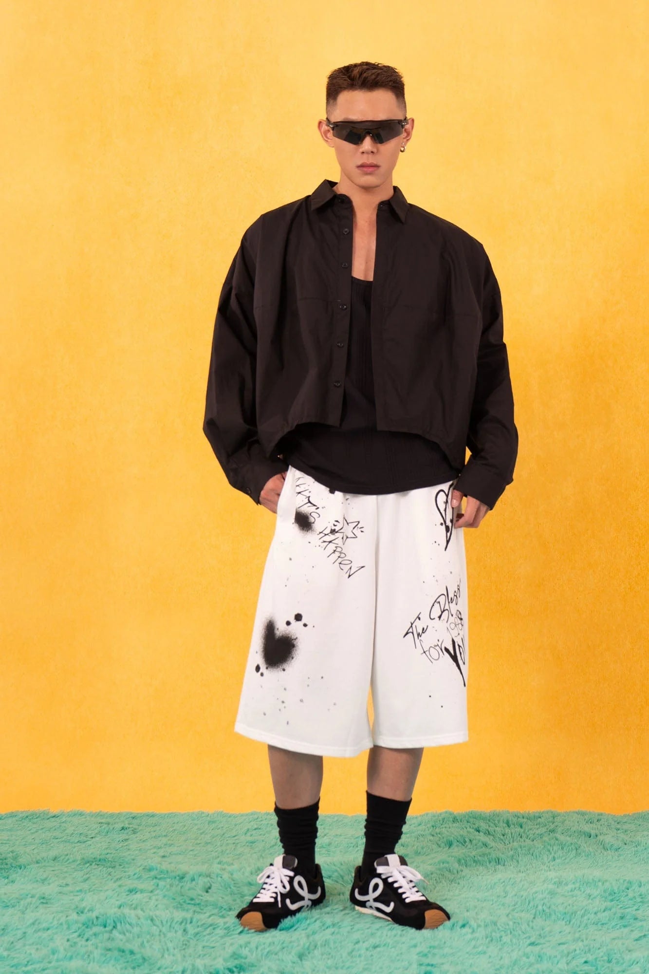 CLP Cropped Drawcord Hem Panel Shirt