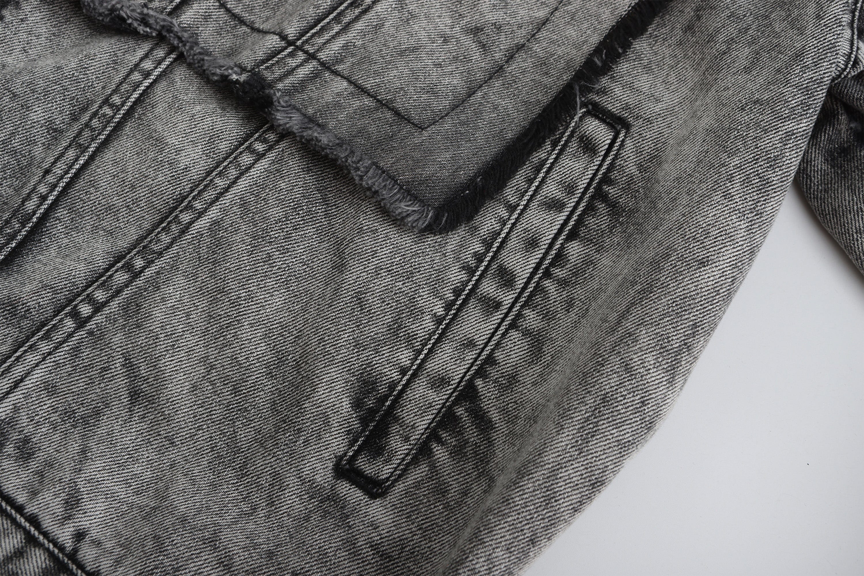 VANN VALRENCE Structural Panel Acid-Washed Oversized Denim Jacket