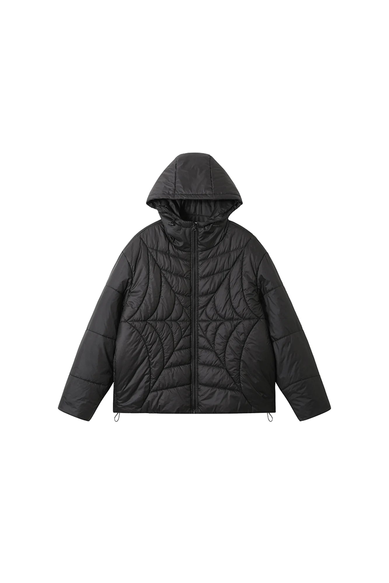 DONSMOKE Spider Web Quilt Hooded Puffer Jacket