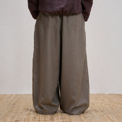 UNLIMITED MOTE Wool Blend Houndstooth Drawstring Balloon Pants