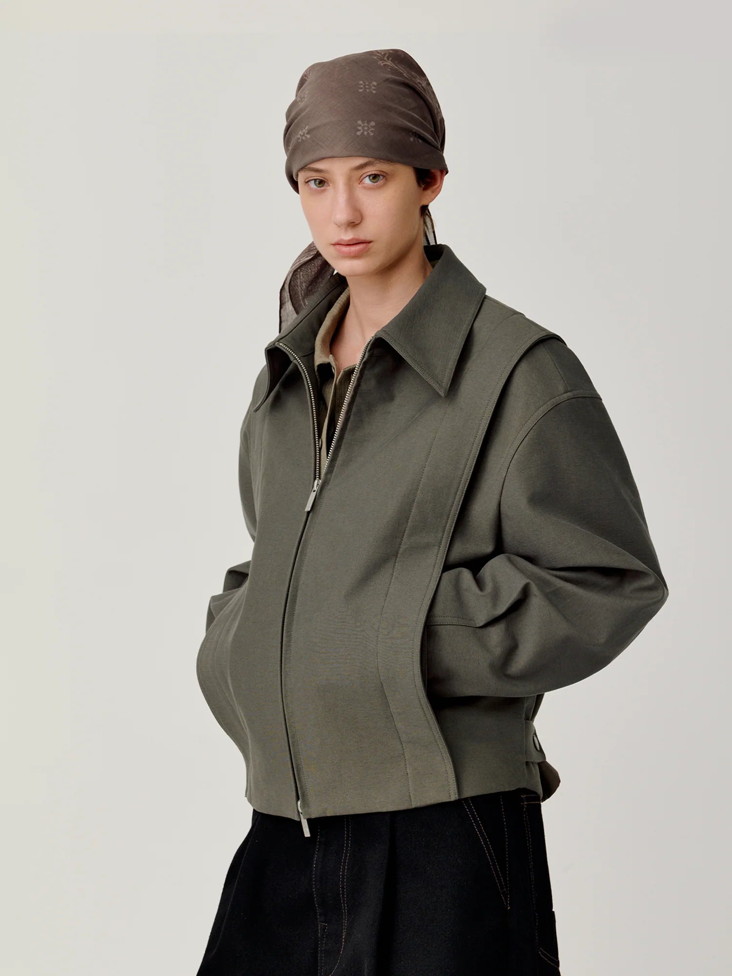 OPICLOTH Essential Structured Layered Double-Zip Jacket
