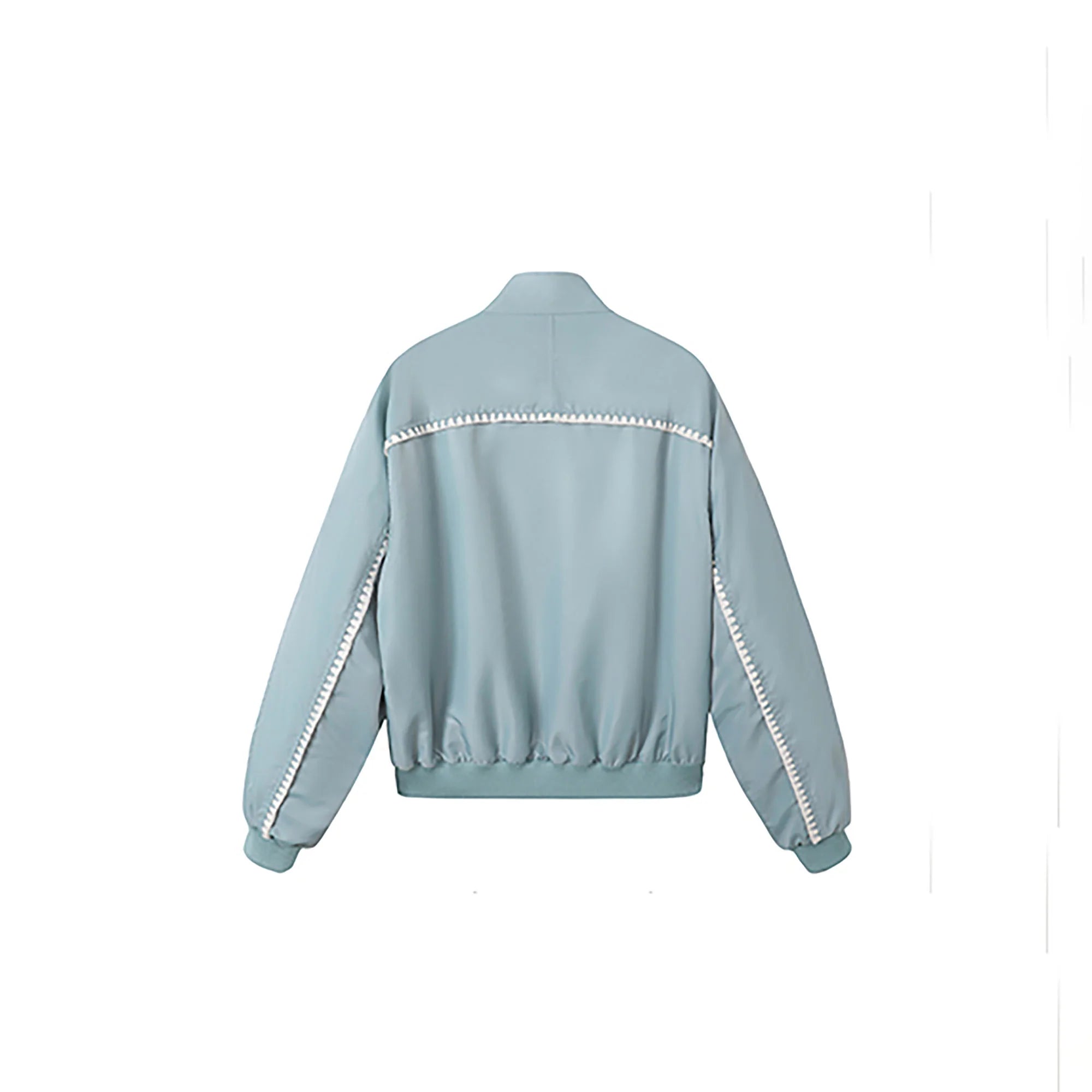 DONSMOKE Glossy Contrast Whipstitch Bomber Jacket