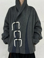 RELABEL Asym Wool-Blend Curved Panel Jacket