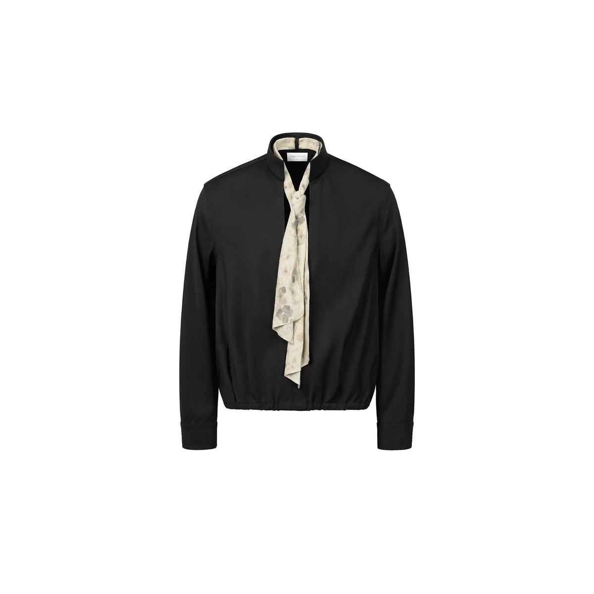 OKAYTHXBYE Multi-Wear Floral Scarf Mandarin Collar Shirt