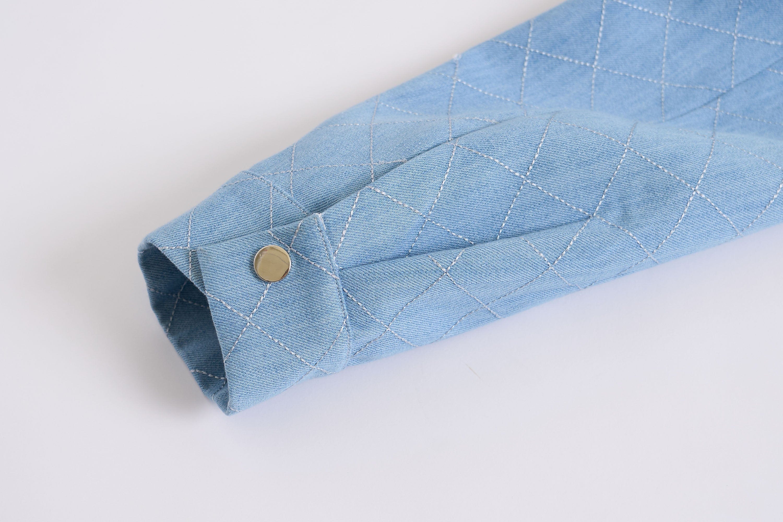 WIID Quilt-Stitch Contrast Collar Jacket