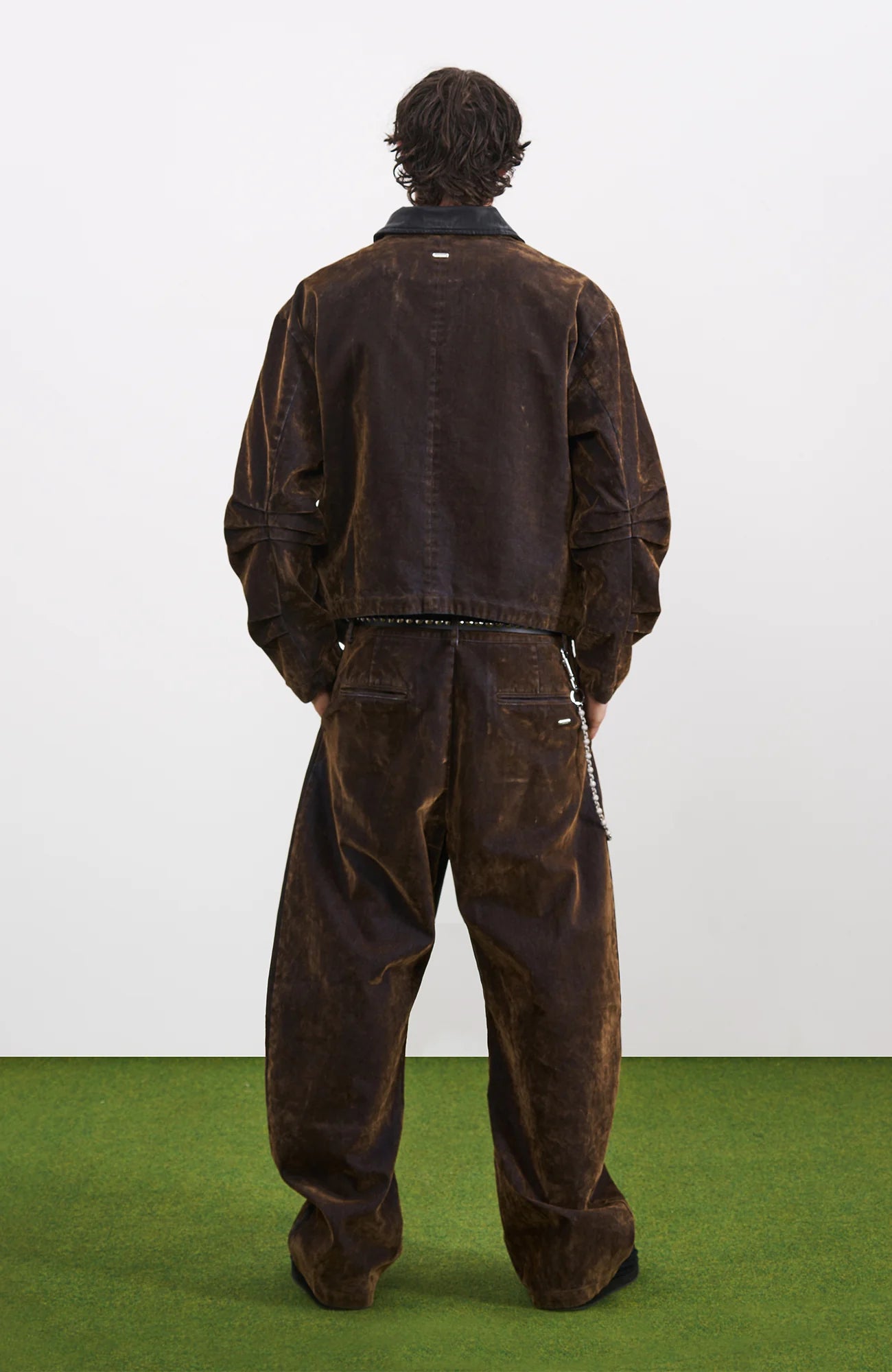 PMW Retro Flocked Washed Denim Pants
