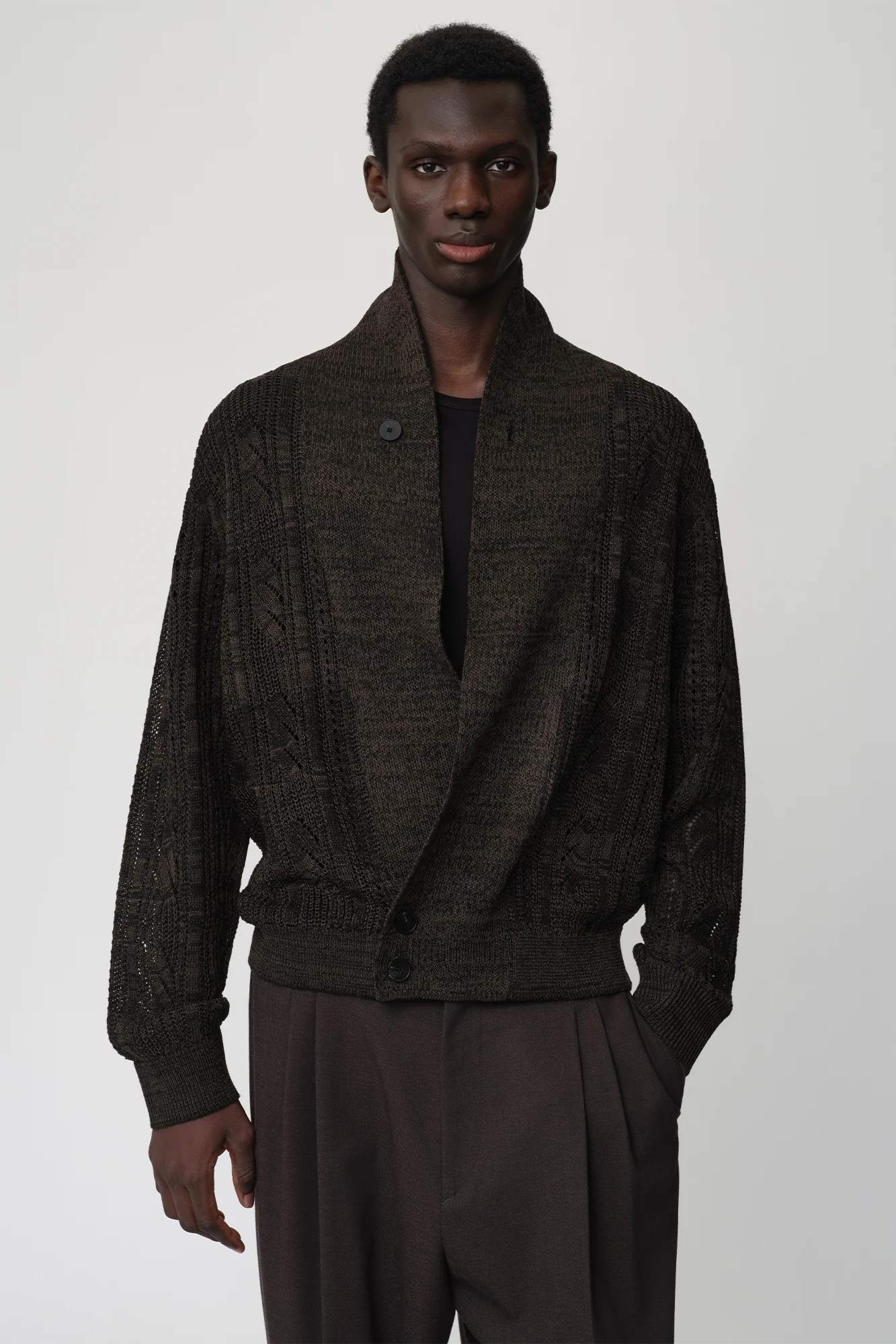 OPICLOTH Slouchy Open-Knit Cardigan