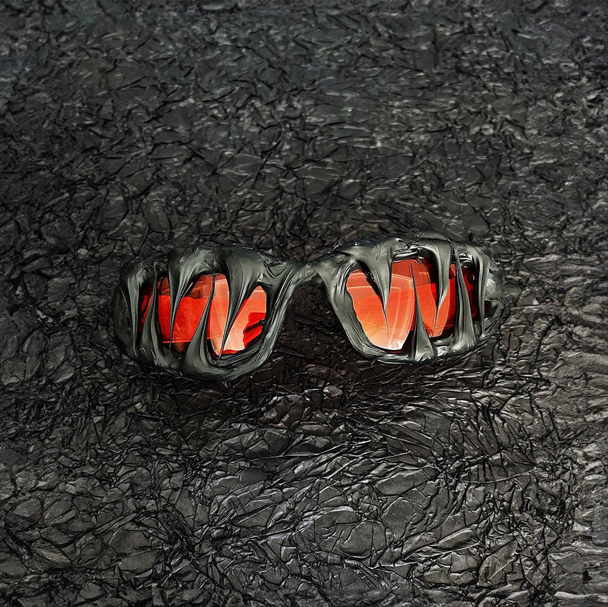 Pi0neeR Venom Melt Dripped Resin Sunglasses Sunset