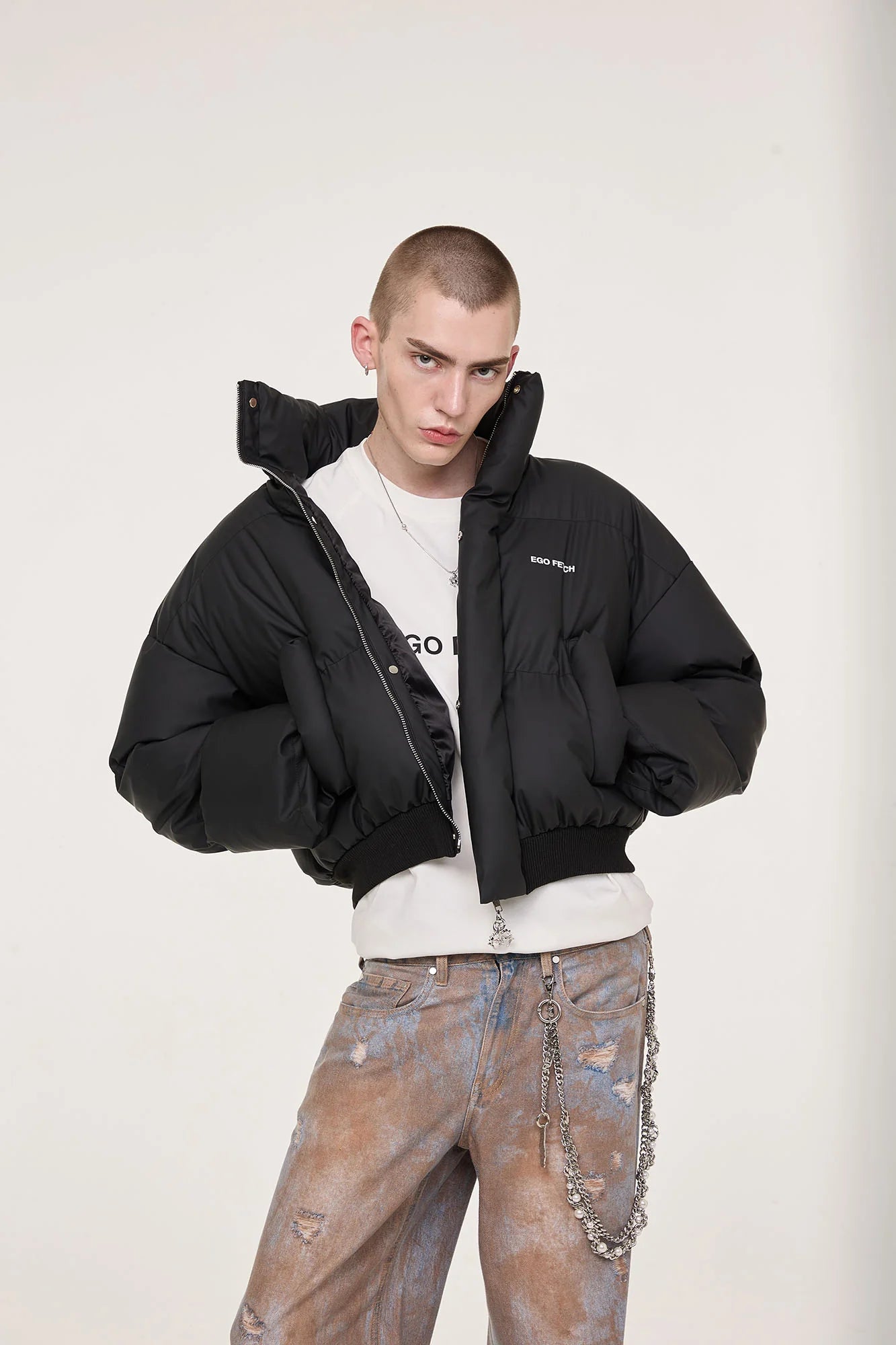 EGOFETCH Essential Cropped Puffer Jacket