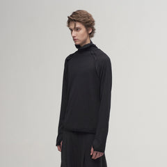 ILNya Nieternite Nifutur Ruffle Tape Shoulder Long Sleeve Tee