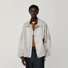 OPICLOTH Satin Batwing Drawstring Oversized Jacket