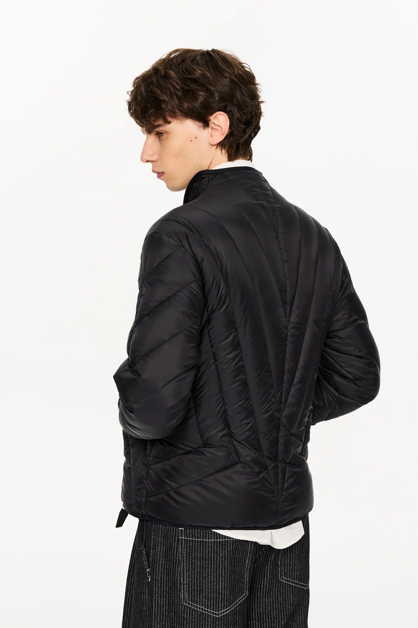 KREATE Quilted Rib Stand-Collar Down Jacket