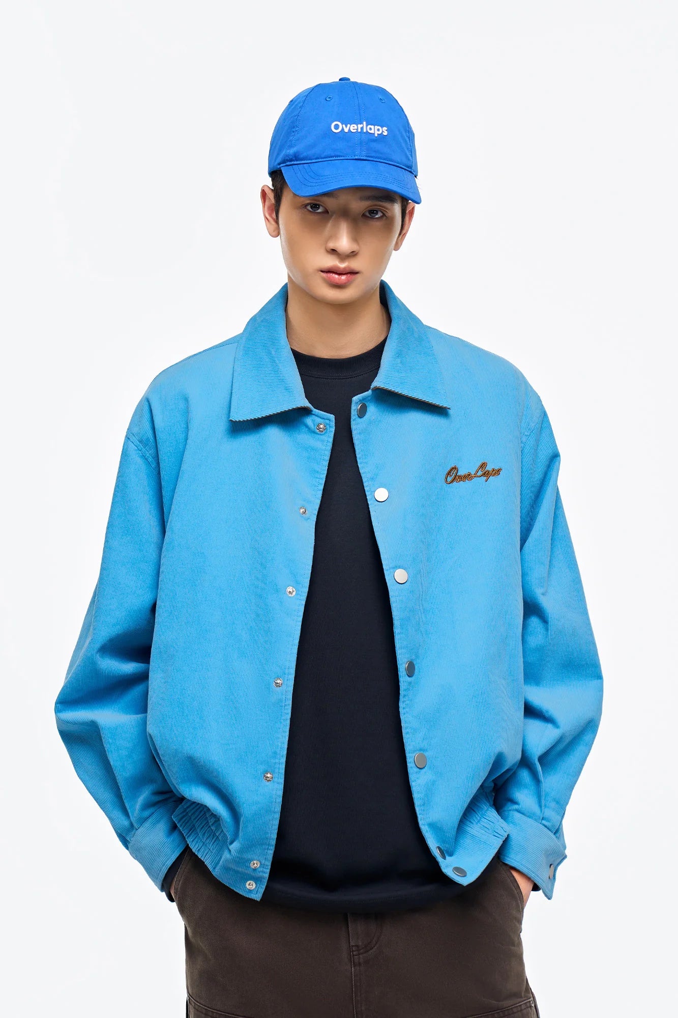 OVERLAPS Embroidered LOGO Utility Snap Jacket