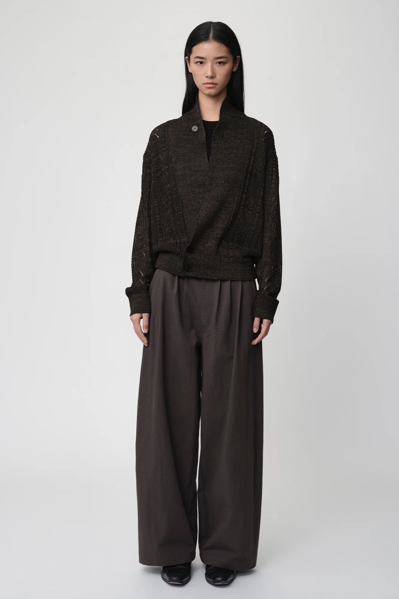 OPICLOTH Slouchy Open-Knit Cardigan