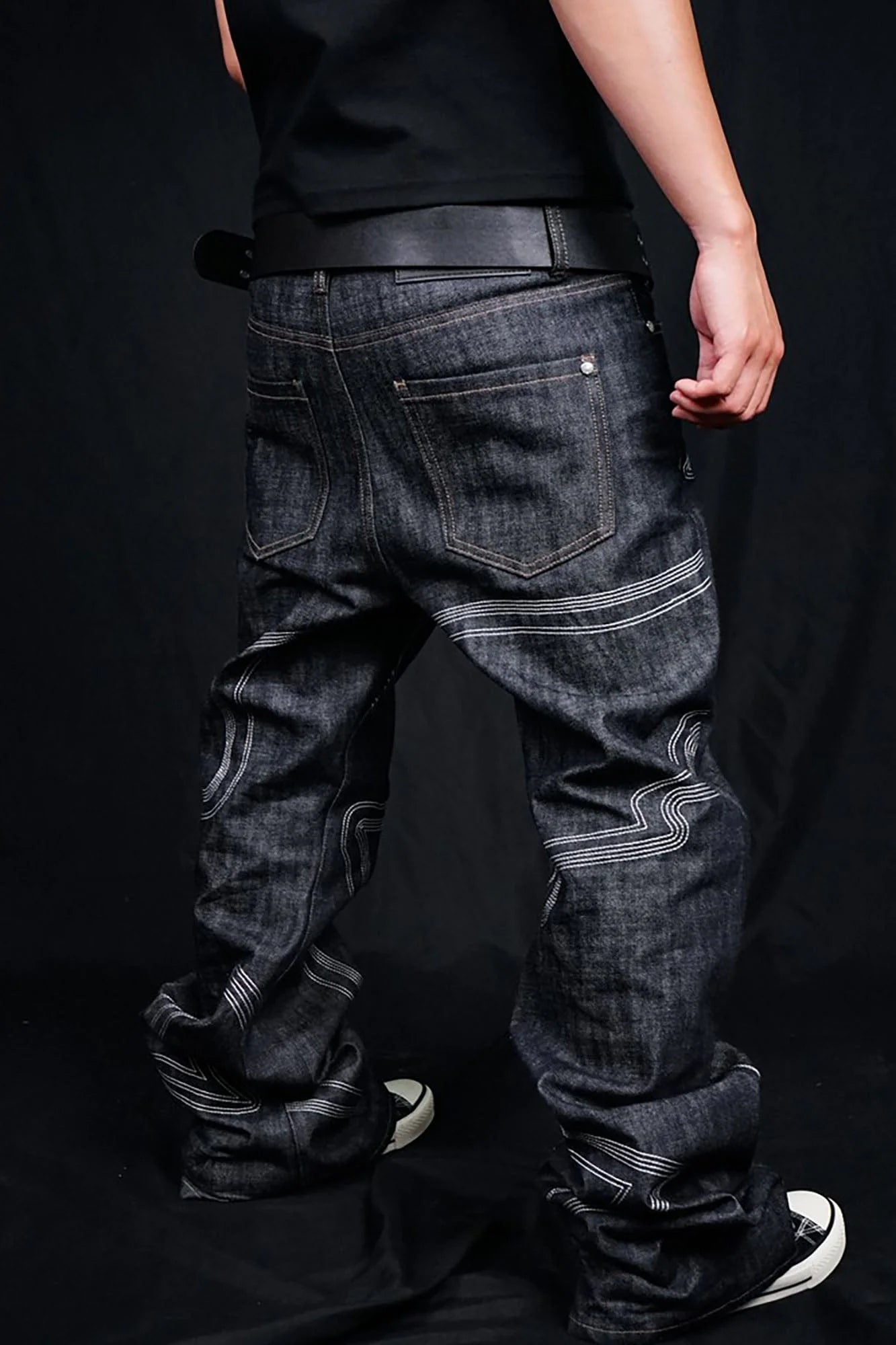 VINKID Embroidered Dove Stitched Selvedge Jeans
