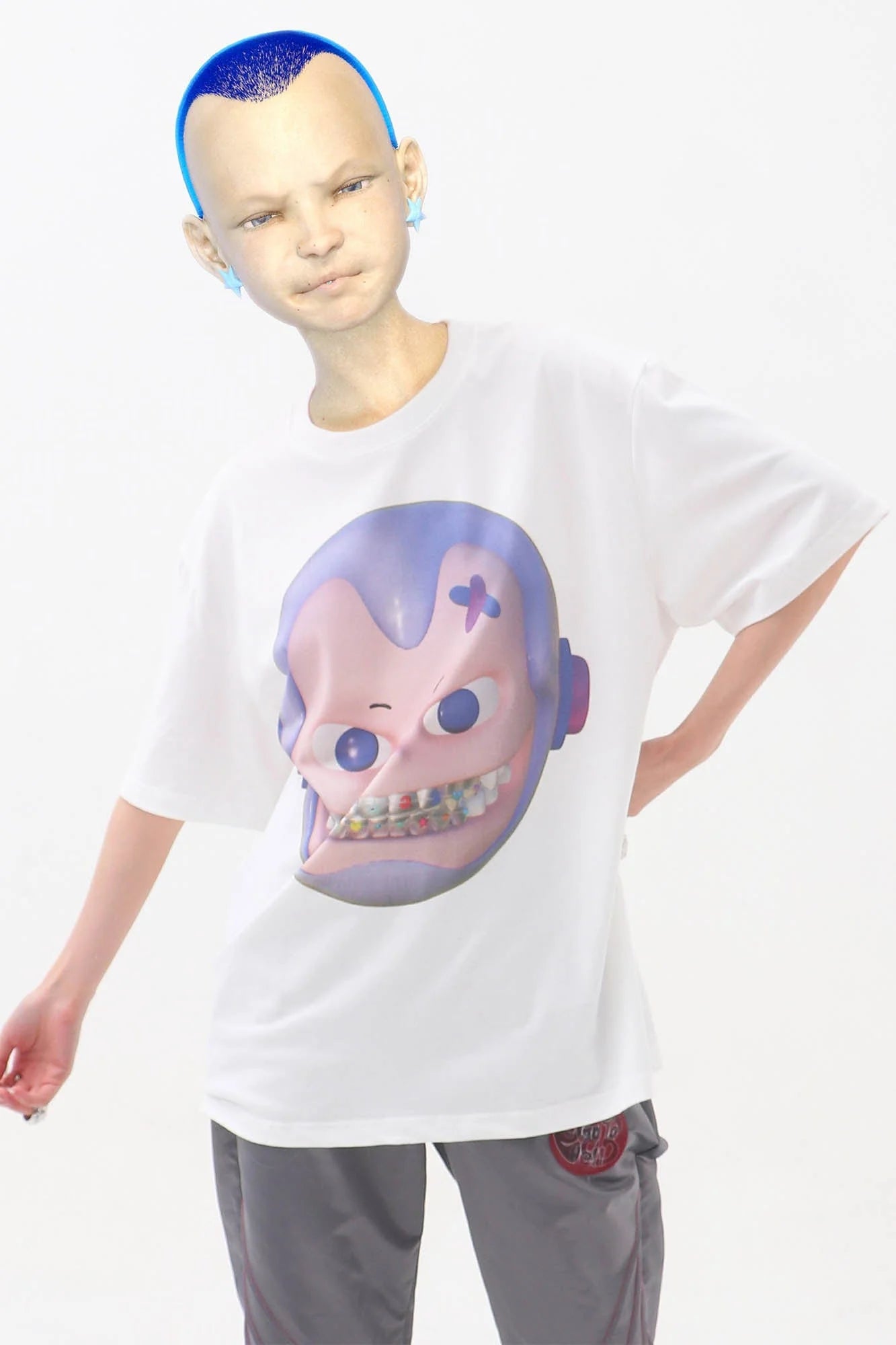 EMBRYO The Face Graphic T-Shirt White