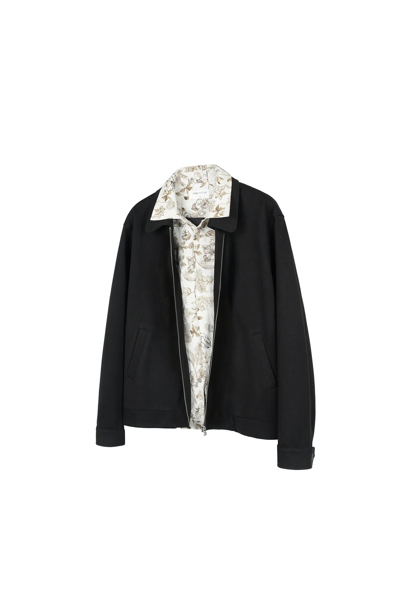 OKAYTHXBYE Double-Layer Floral Zip Jacket