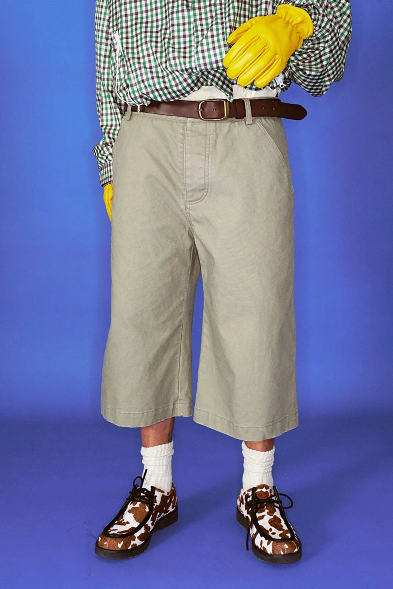 TRECLUB Retro Embroidered Pocket Cargo Shorts