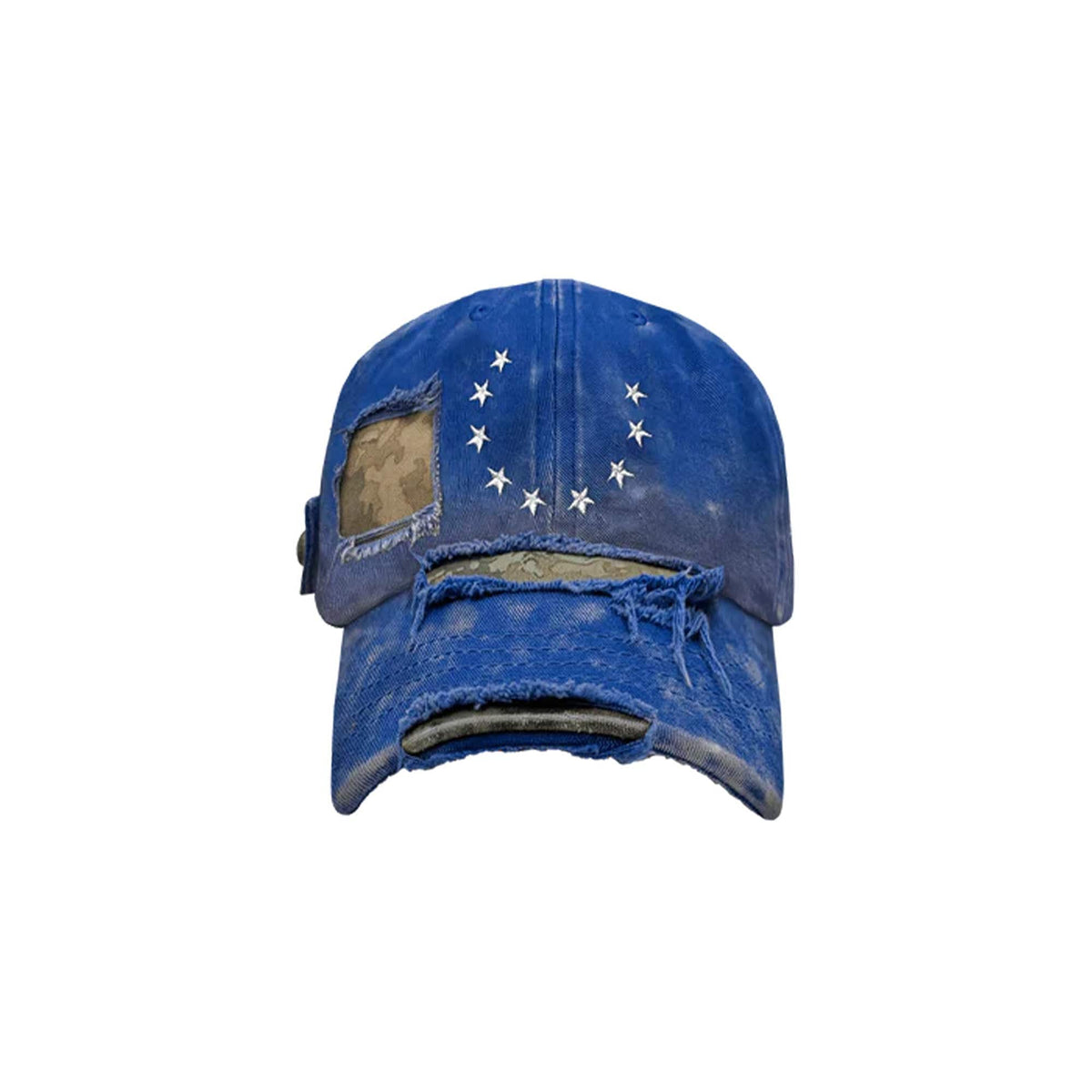 TECNINEGROUP Camo Distressed Panel Star Embroidered Cap