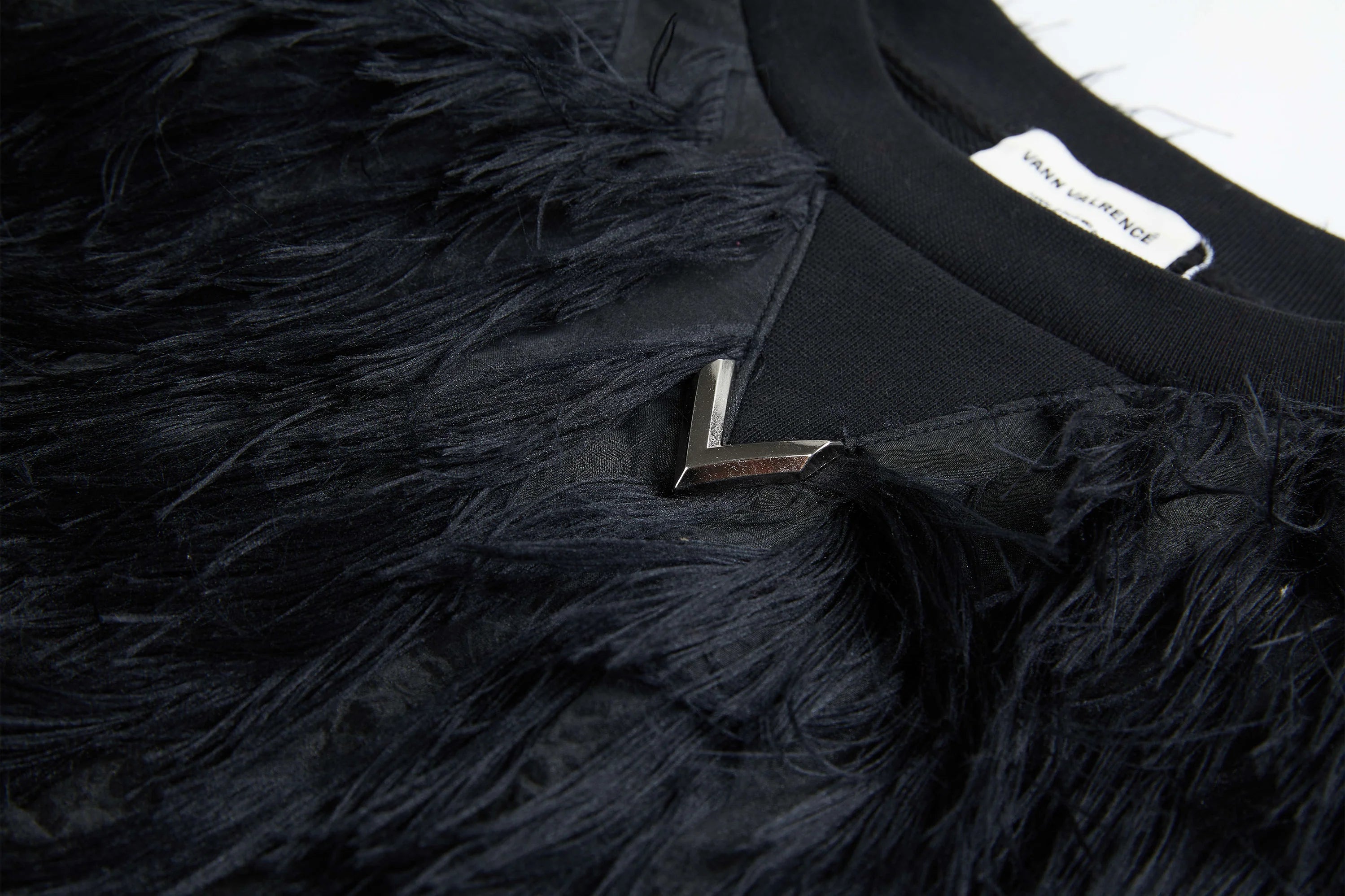 VANN VALRENCE Double-Layer Feathered Crewneck Sweatshirt