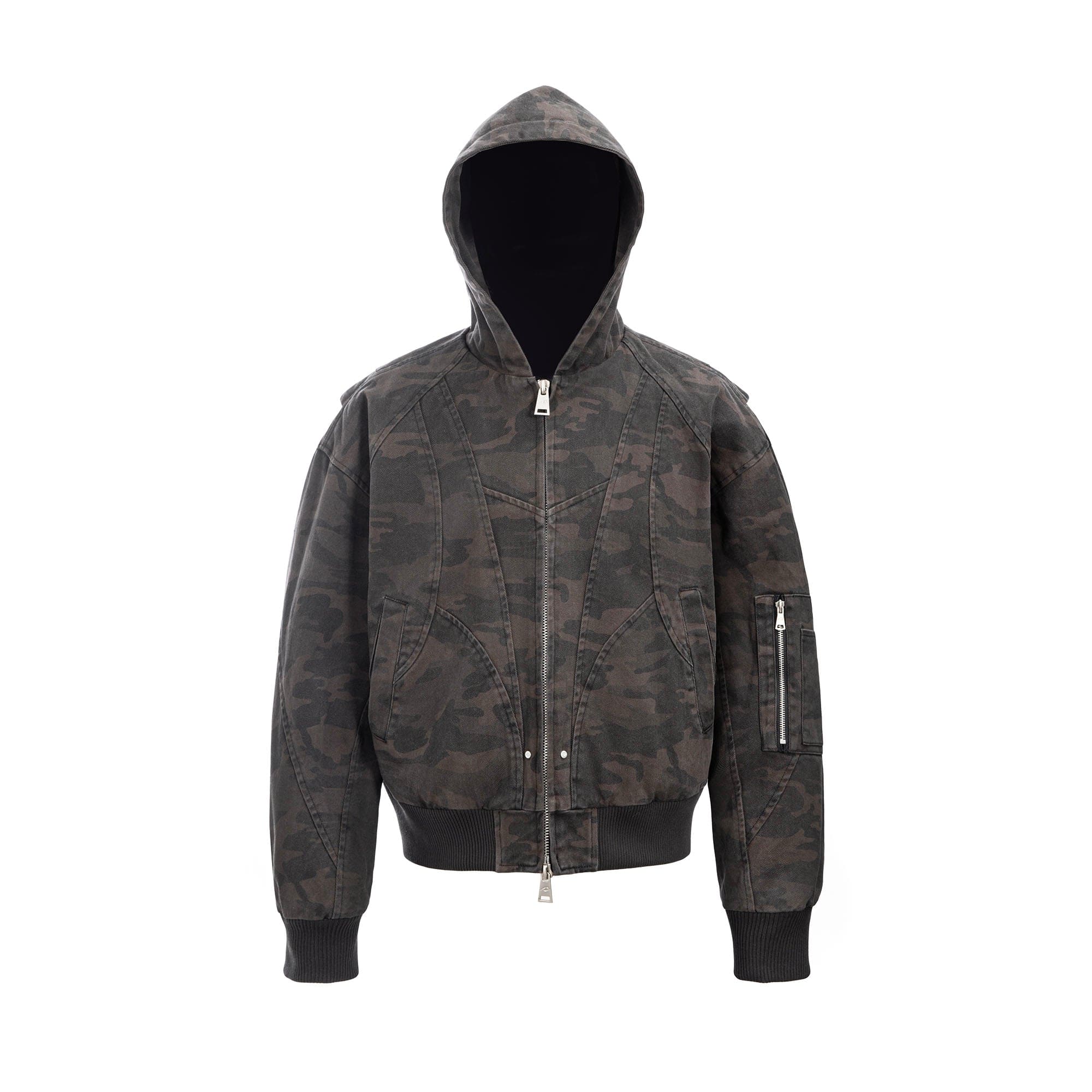 CATSSTAC Deconstructed Paneled Washed Hooded Jacket