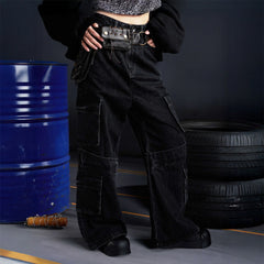 RECOVER ZONE Multi-Pocket Wide-Leg Utility Jeans