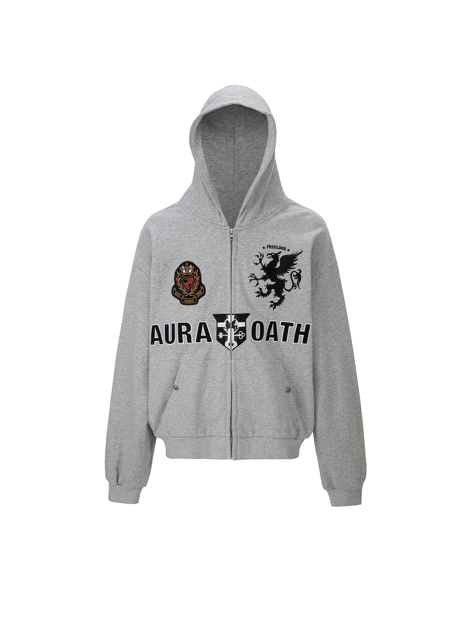 F2CE Crest Emblem Patch Zip-Up Hoodie