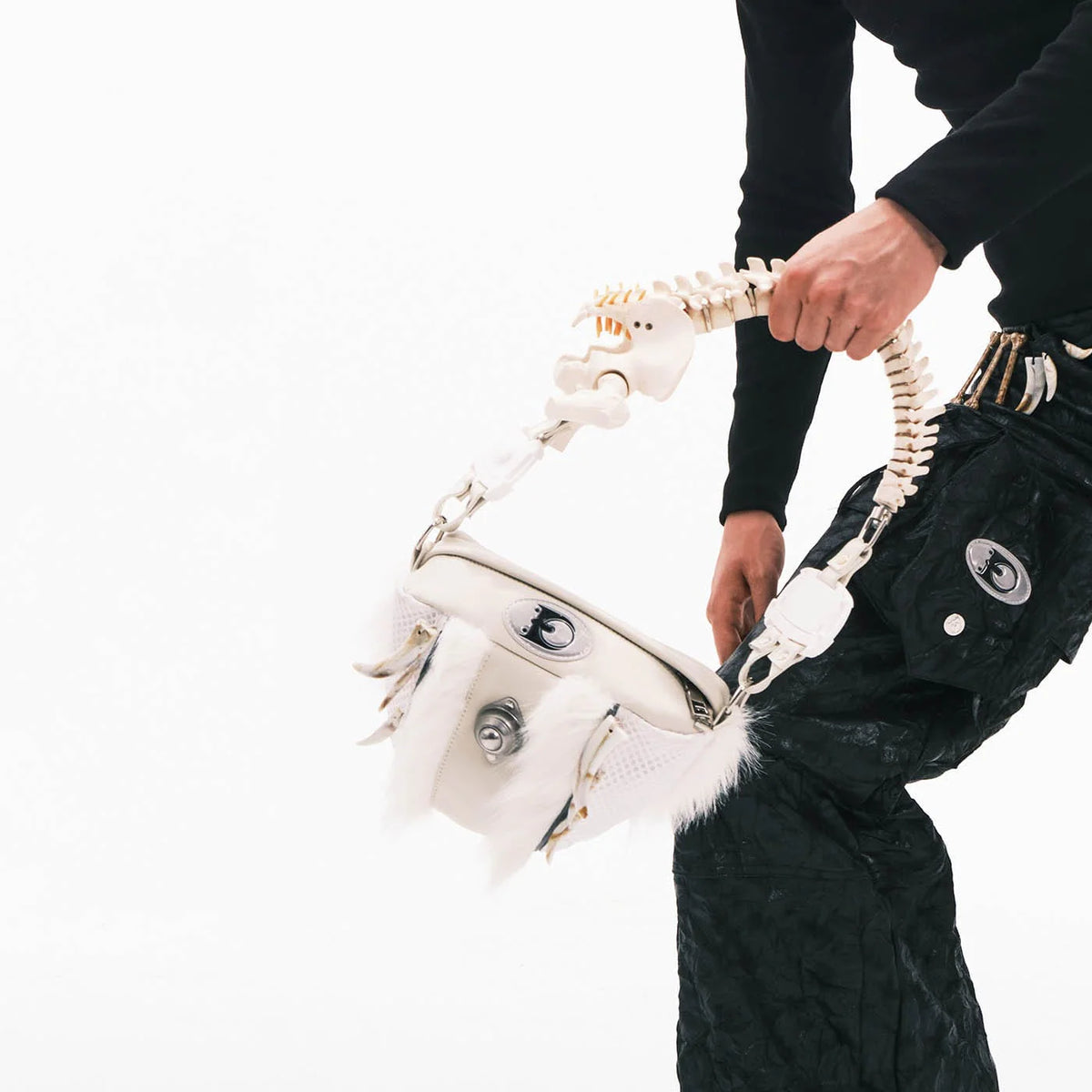 EMBRYO Skeleton Faux Fur Handbag