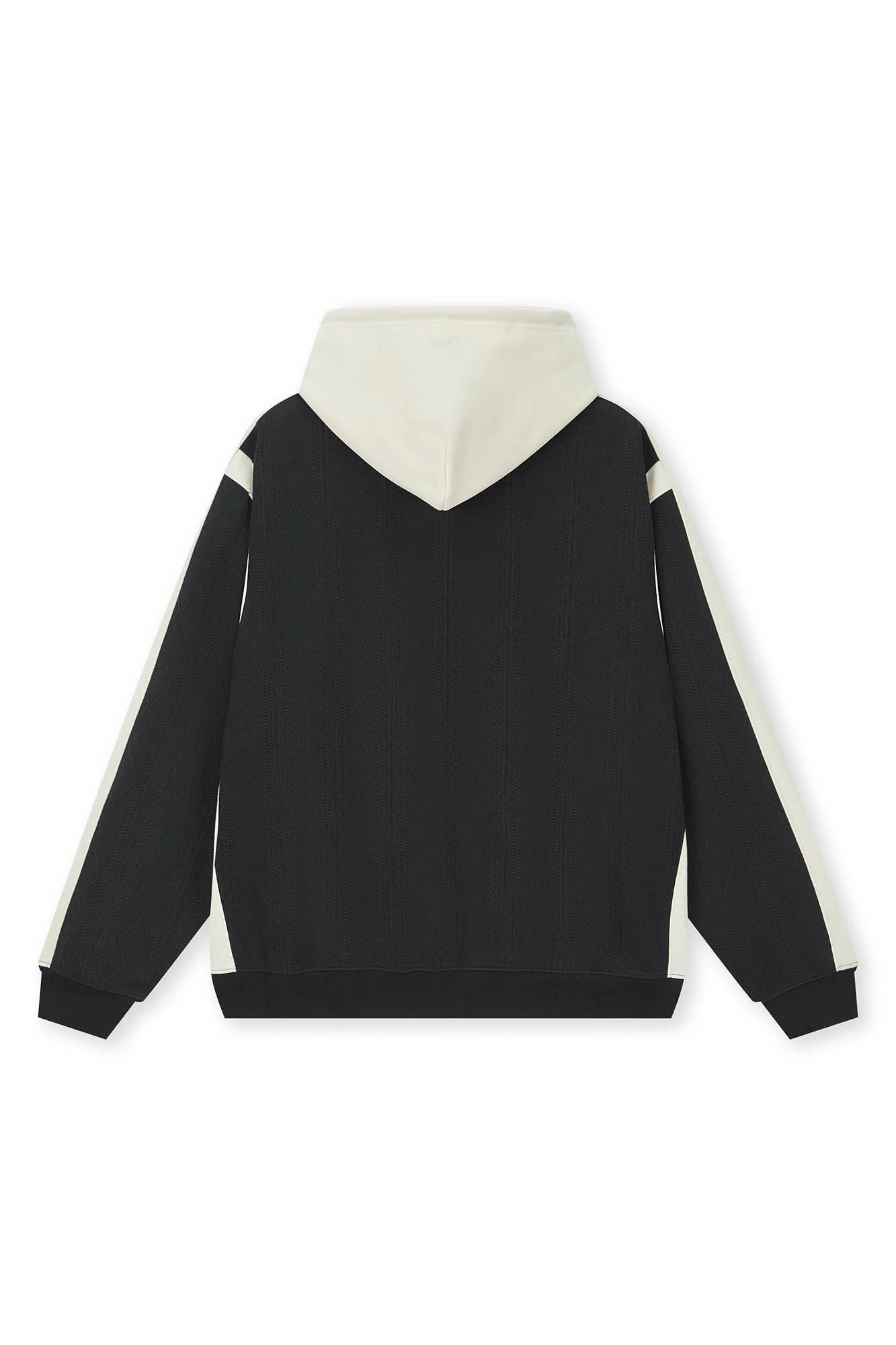 BONELESS Jacquard Contrast Paneled Hooded Jacket