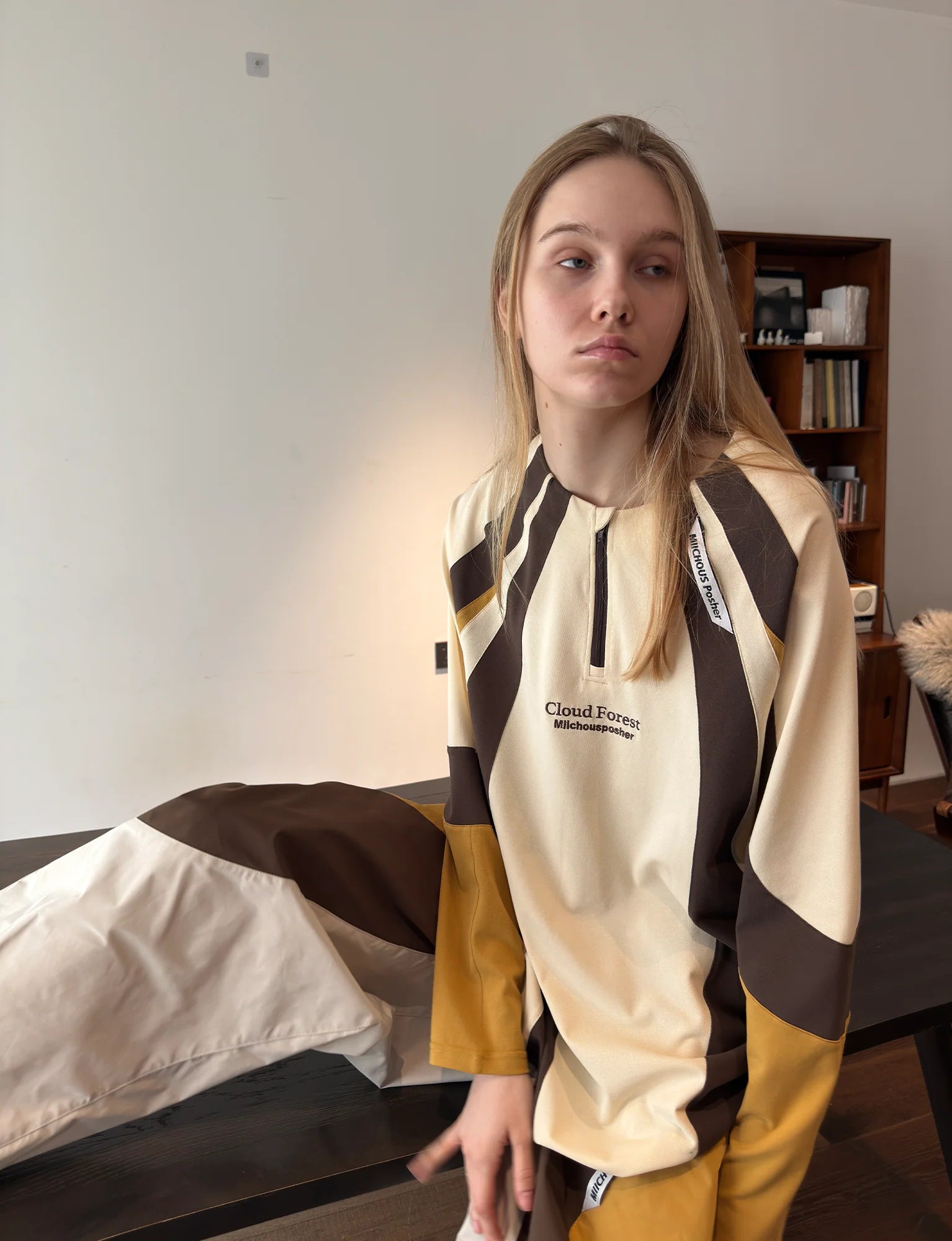 MIICHOUS Contrast Panel UV-Protection Long-Sleeve Tee
